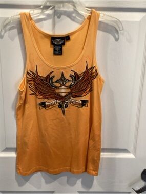 Harley-Davidson orange Crewneck Tee with Eagle Label